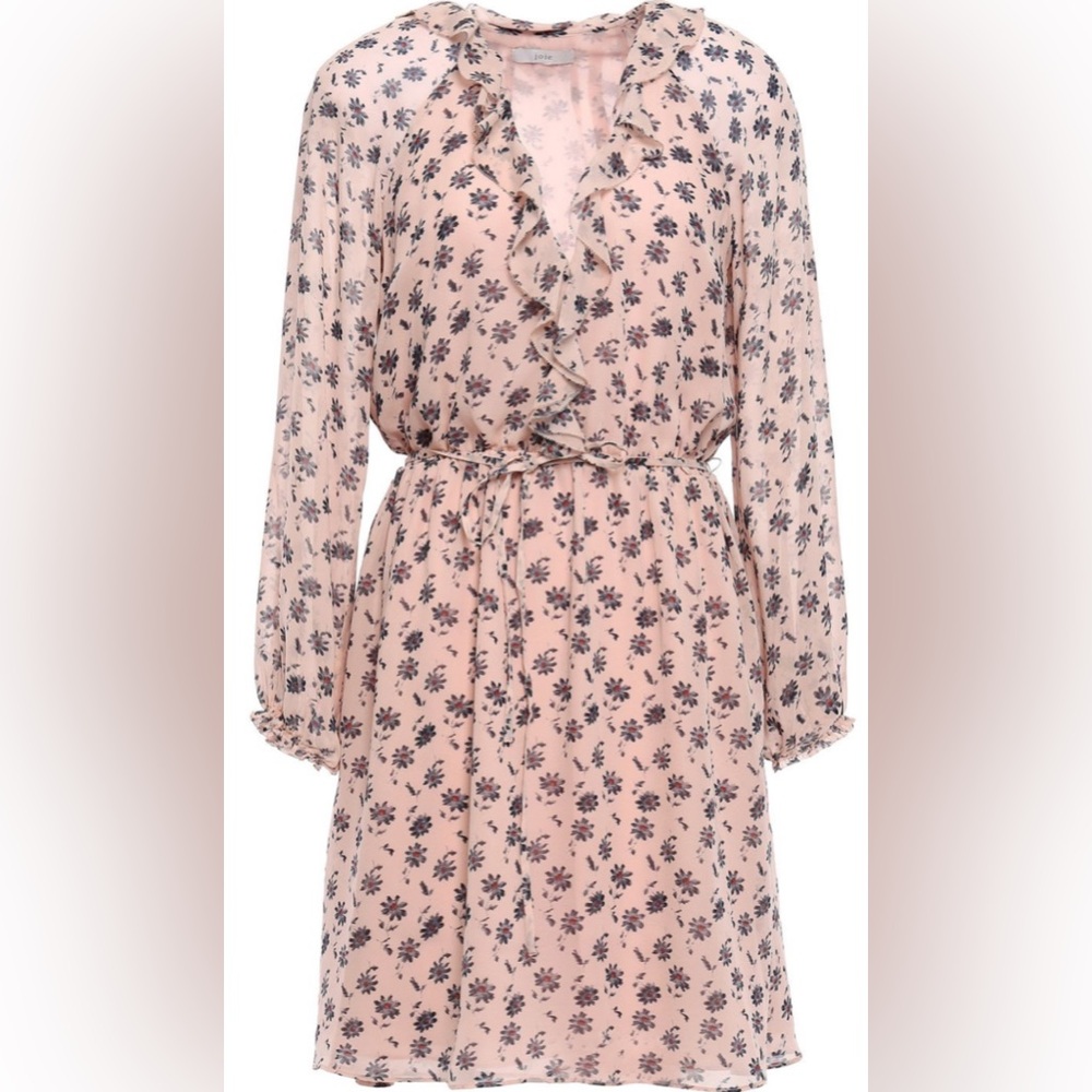Joie Long Sleeve Floral Dress in Pink